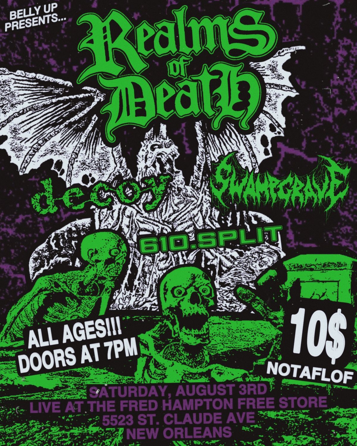 REALMS OF DEATH, DECOY, SWAMPGRAVE, 610.SPLIT AT THE FREE STORE