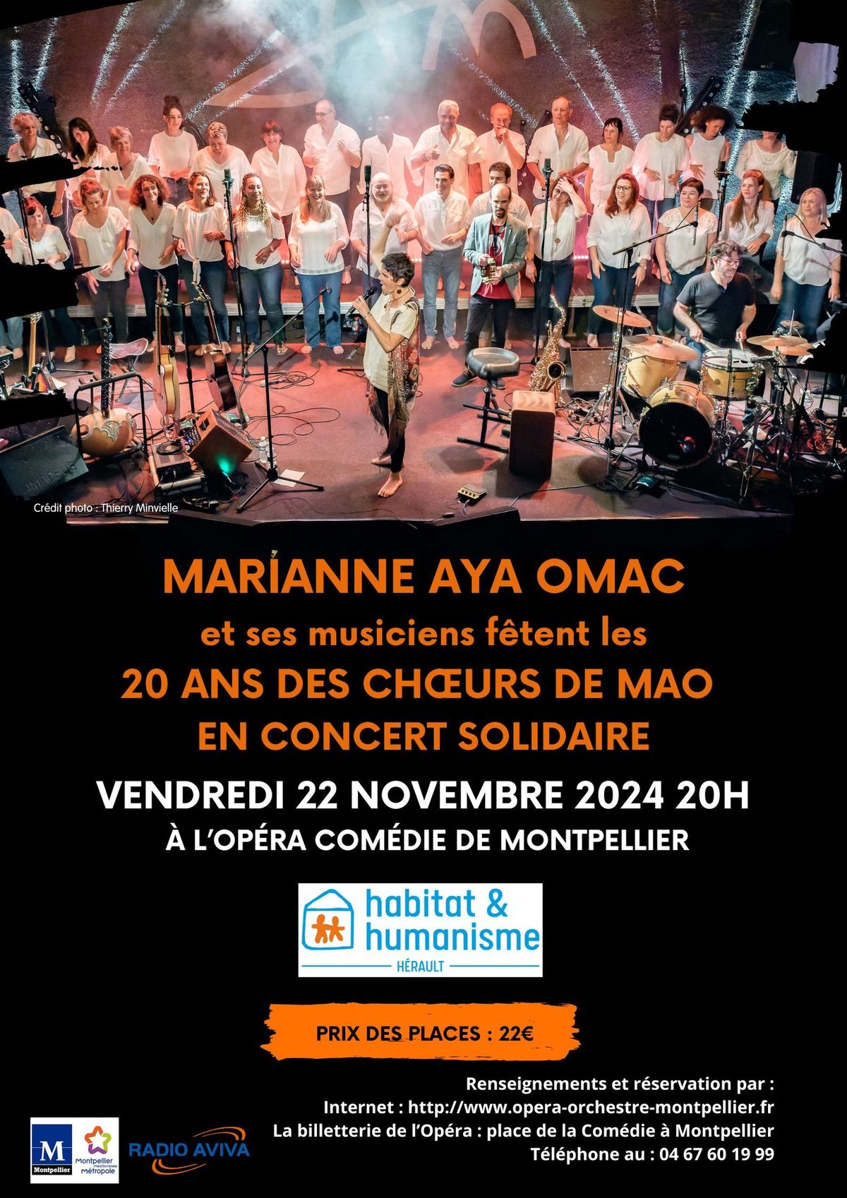 Marianne Aya Omac en concert solidaire pour les 20 ans du choeur de MAO