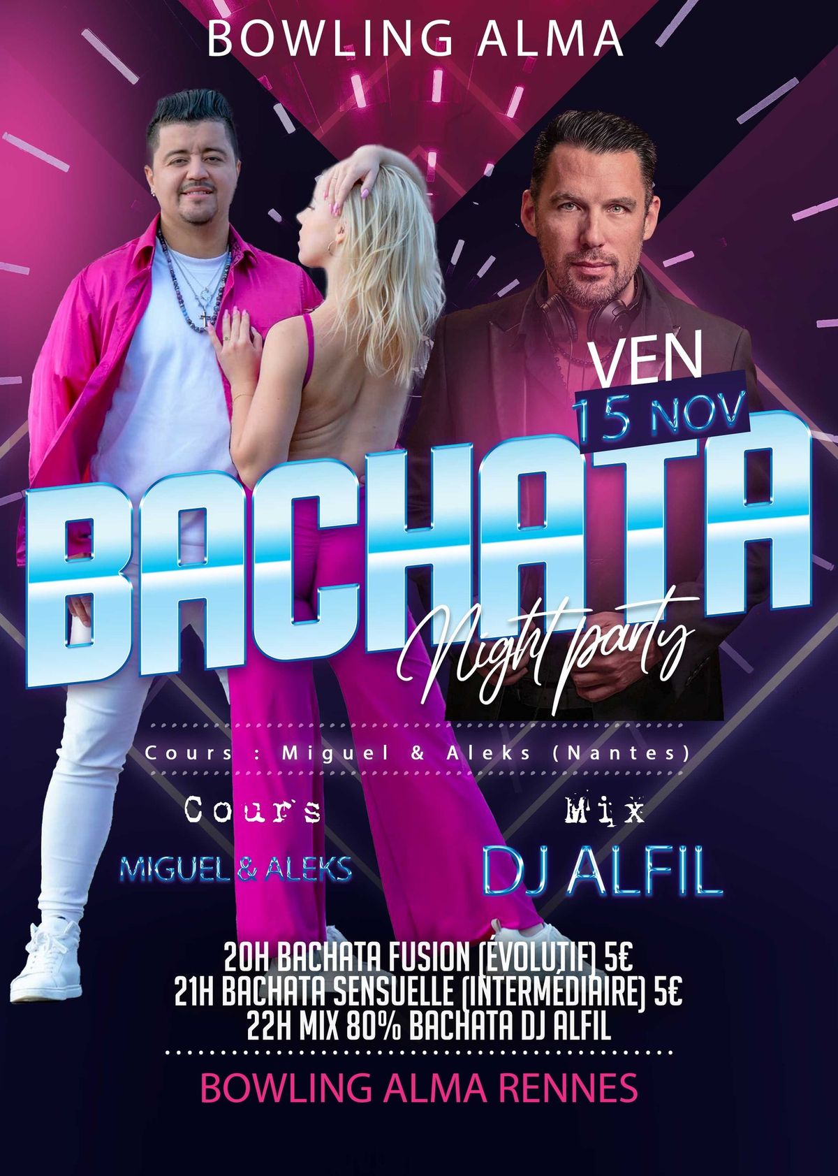 Rennes Alma  : Bachata Night : Miguel & Aleks + DJ ALFIL 