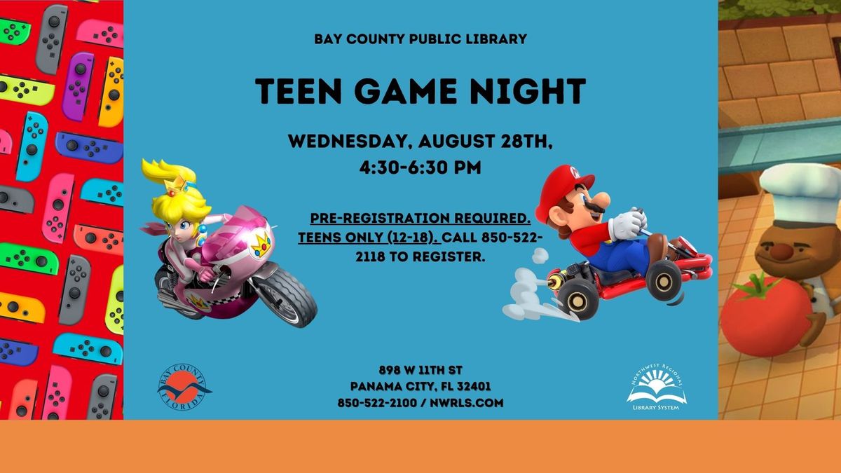 Teen Game Night (Ages 12 - 18 \/ Registration Encouraged)