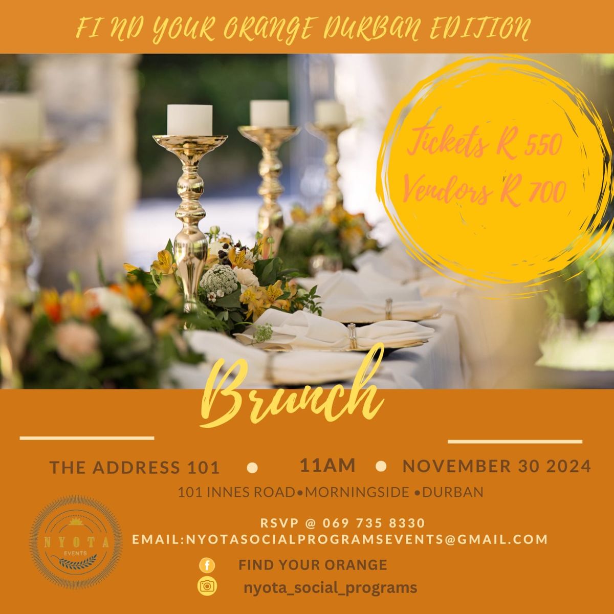 Find Your Orange Brunch Durban Edition 