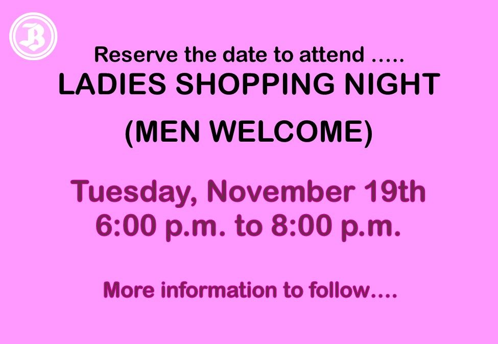 Ladies Shopping Night - 16 yrs or older