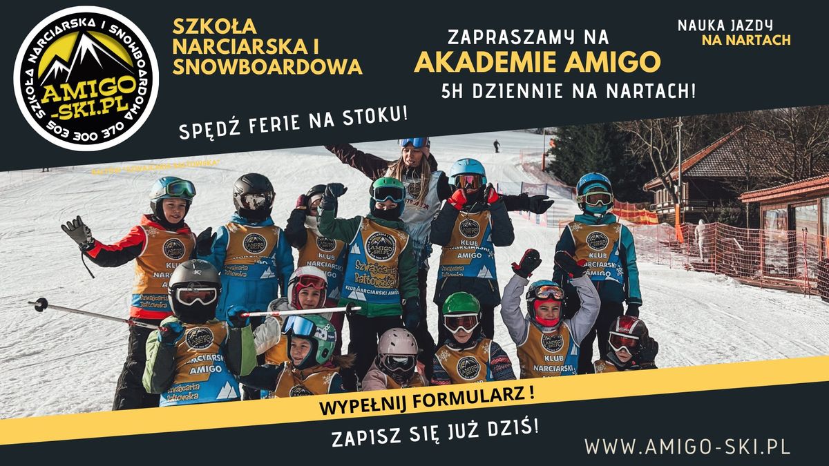 ACADEMIA AMIGO- Ferie MAZOWIECKIE na stoku z Amigo-ski !