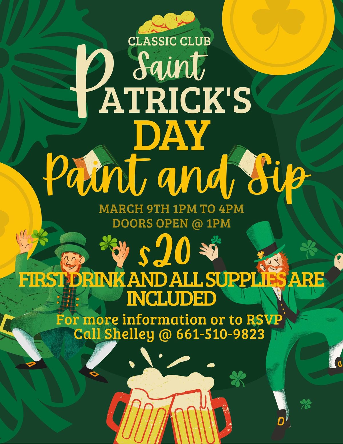 St. Patty\u2019s Day Paint & Sip 