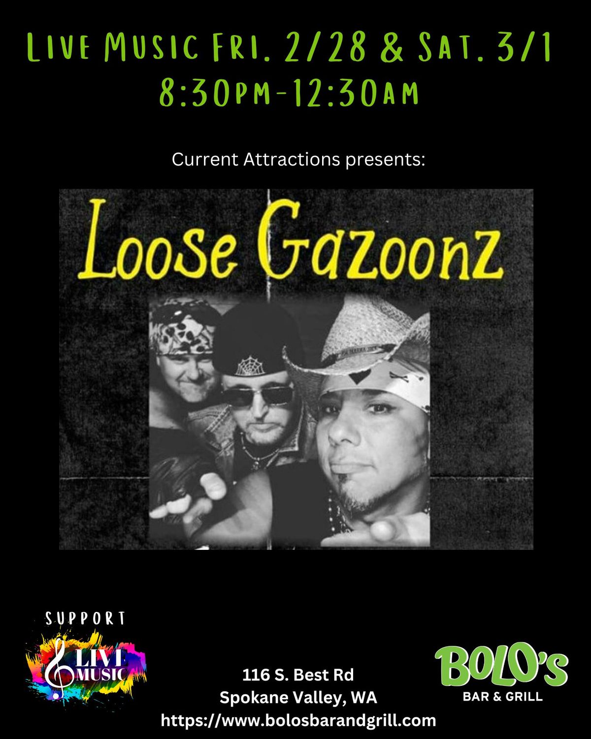 Loose Gazoonz at Bolo's!