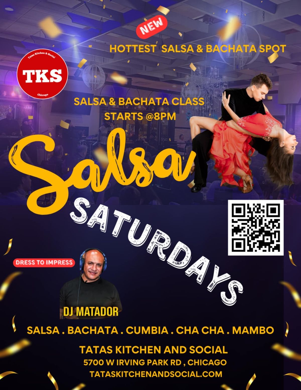 SATURDAY'S OF SALSA&BACHATA  AT TATAS KITCHEN AND SOCIAL 