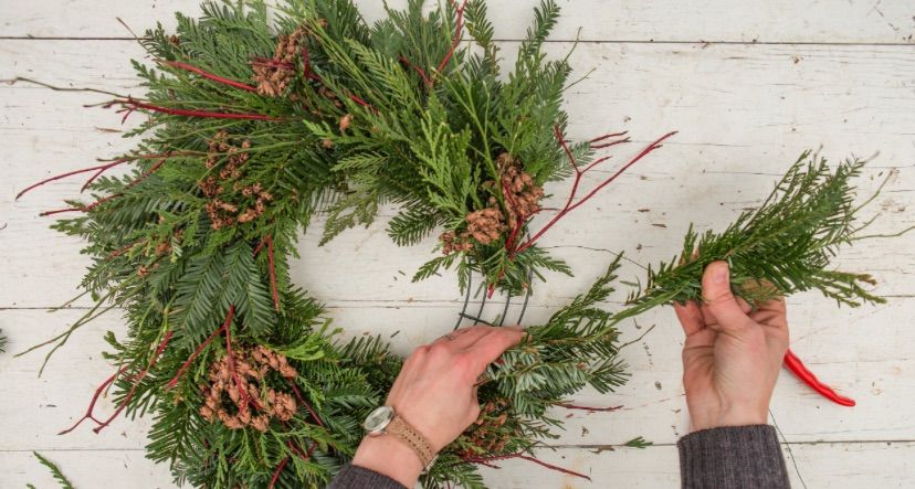 Holiday wreath workshop