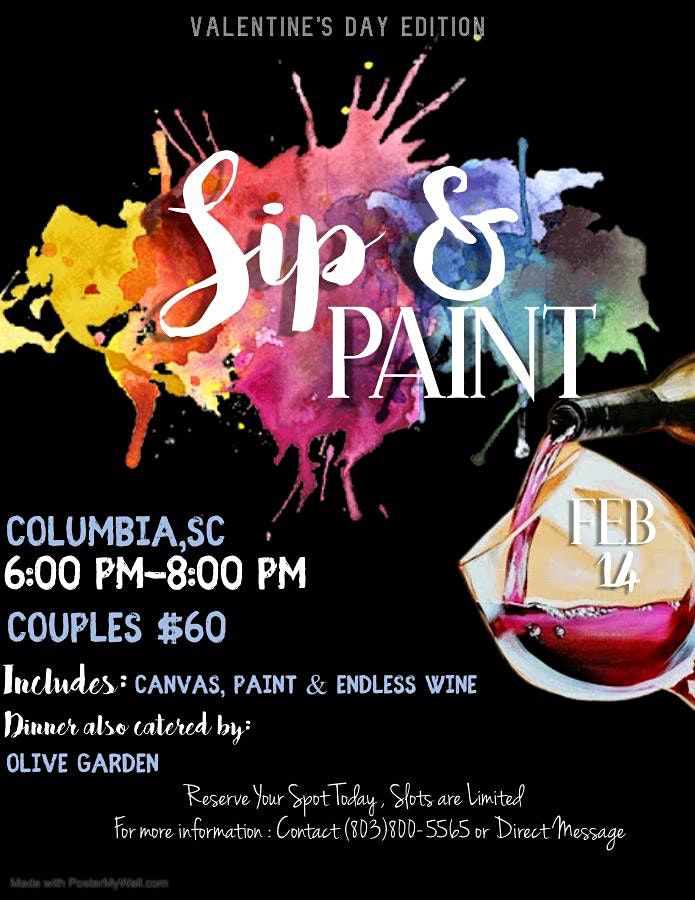 Sip & Paint(valentines Day), 1400 Laurel St, Columbia, 14 February 2021