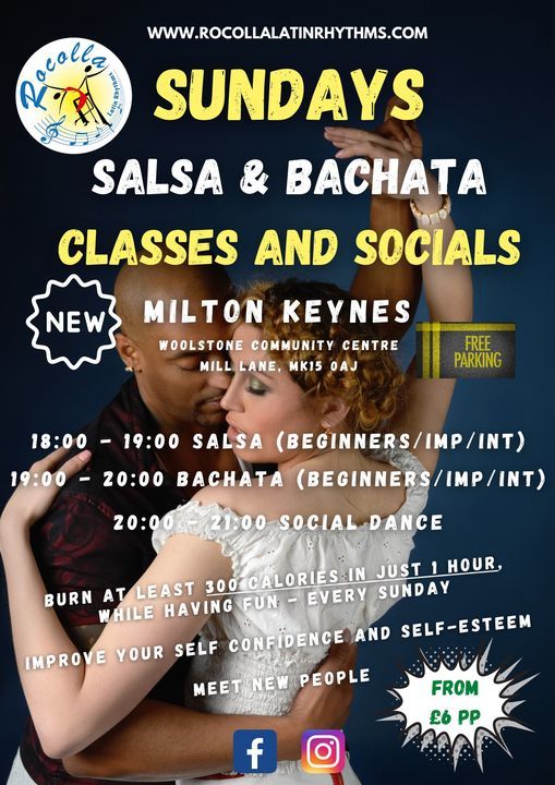 Sundays Salsa&Bachata Classes and Socials MK