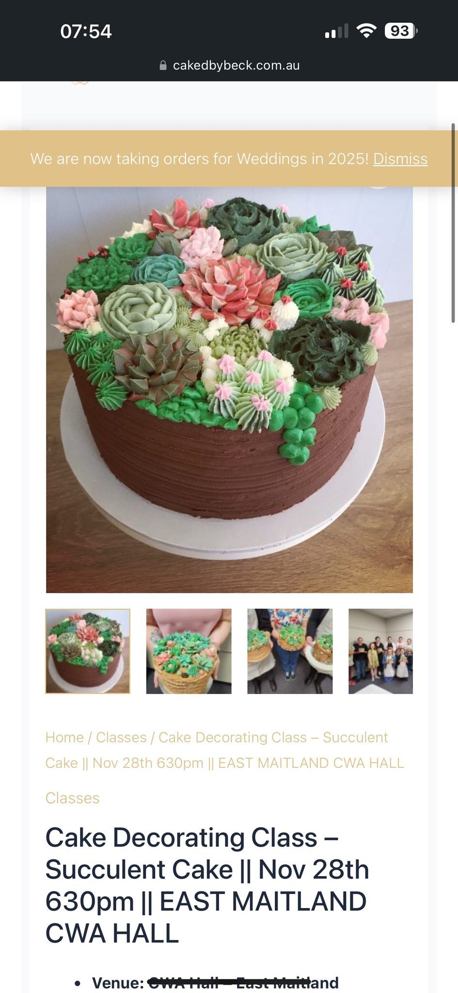 Succulent Cake Decorating Class