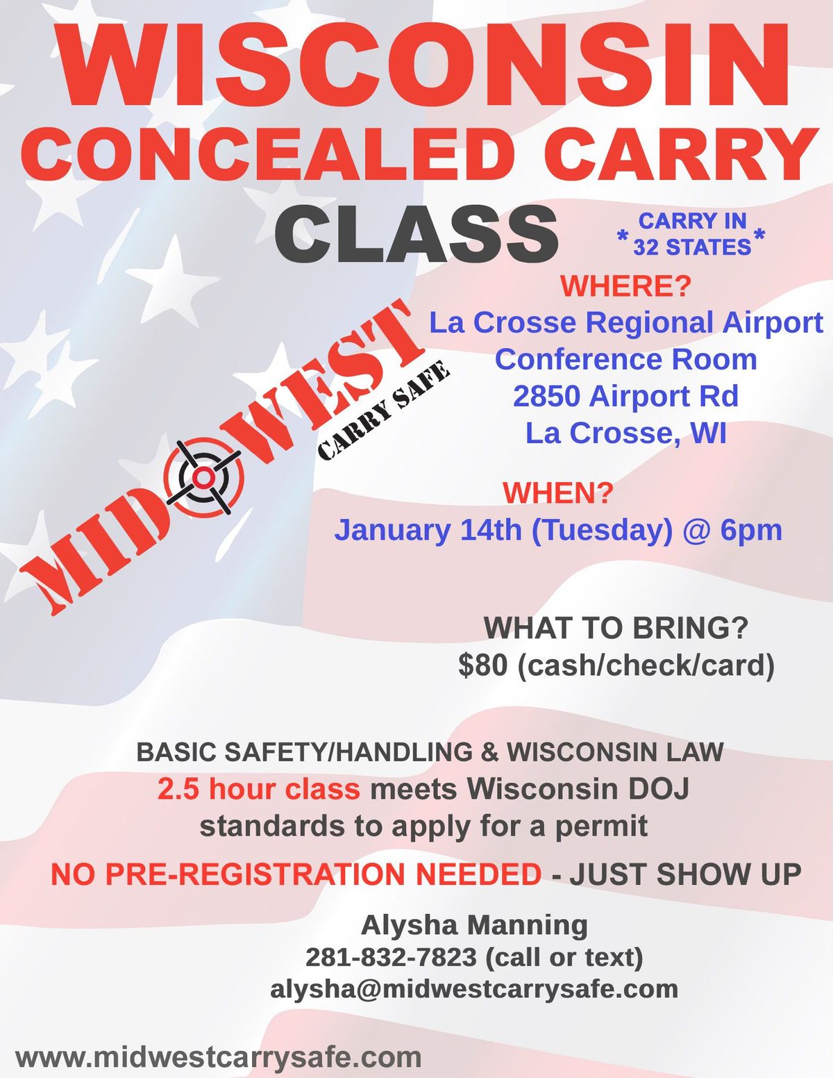 Wisconsin Concealed Carry Class in La Crosse