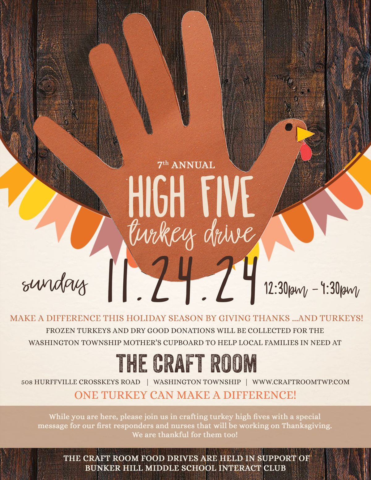 7th Annual High Five Turkey Drive!