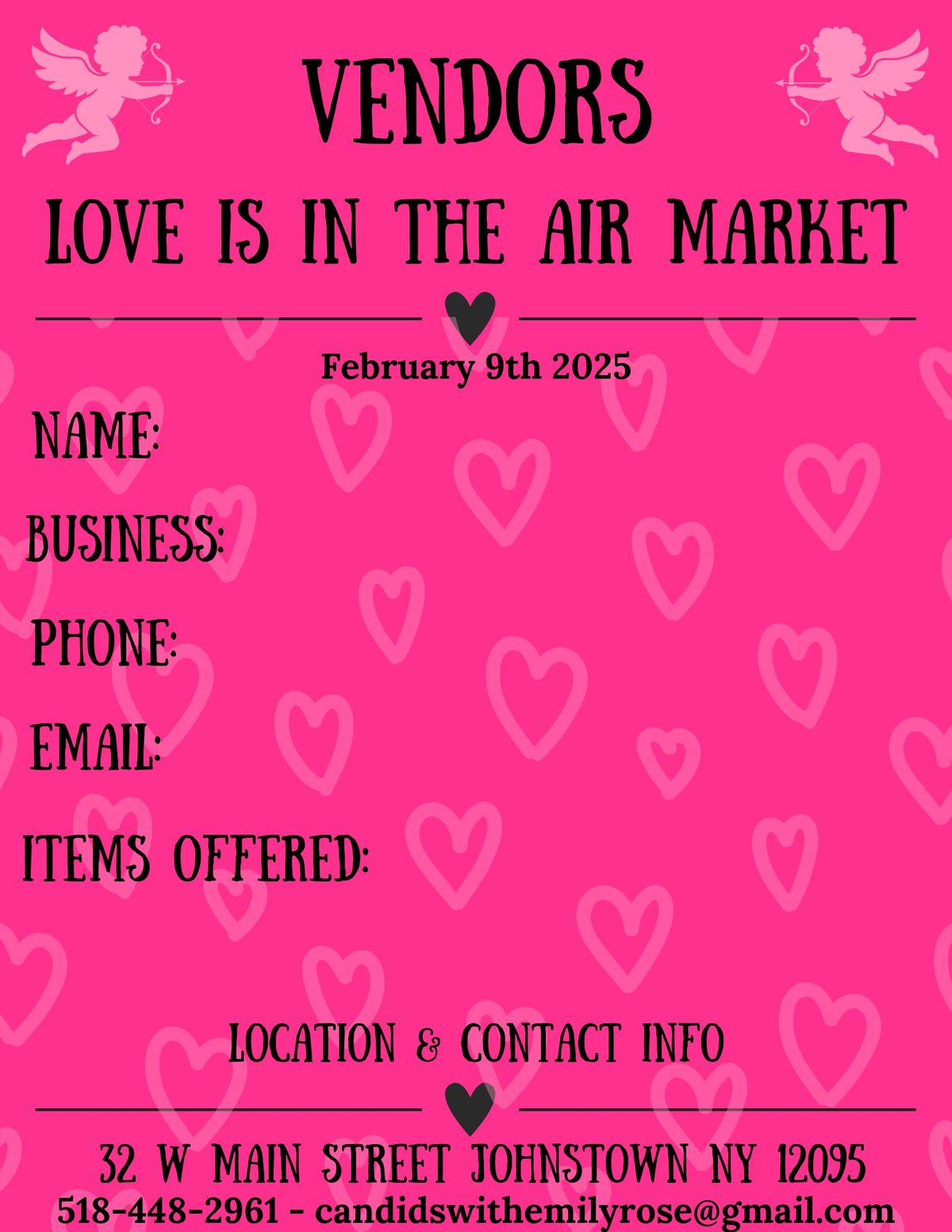 Vendors Love Is In The Air Market 