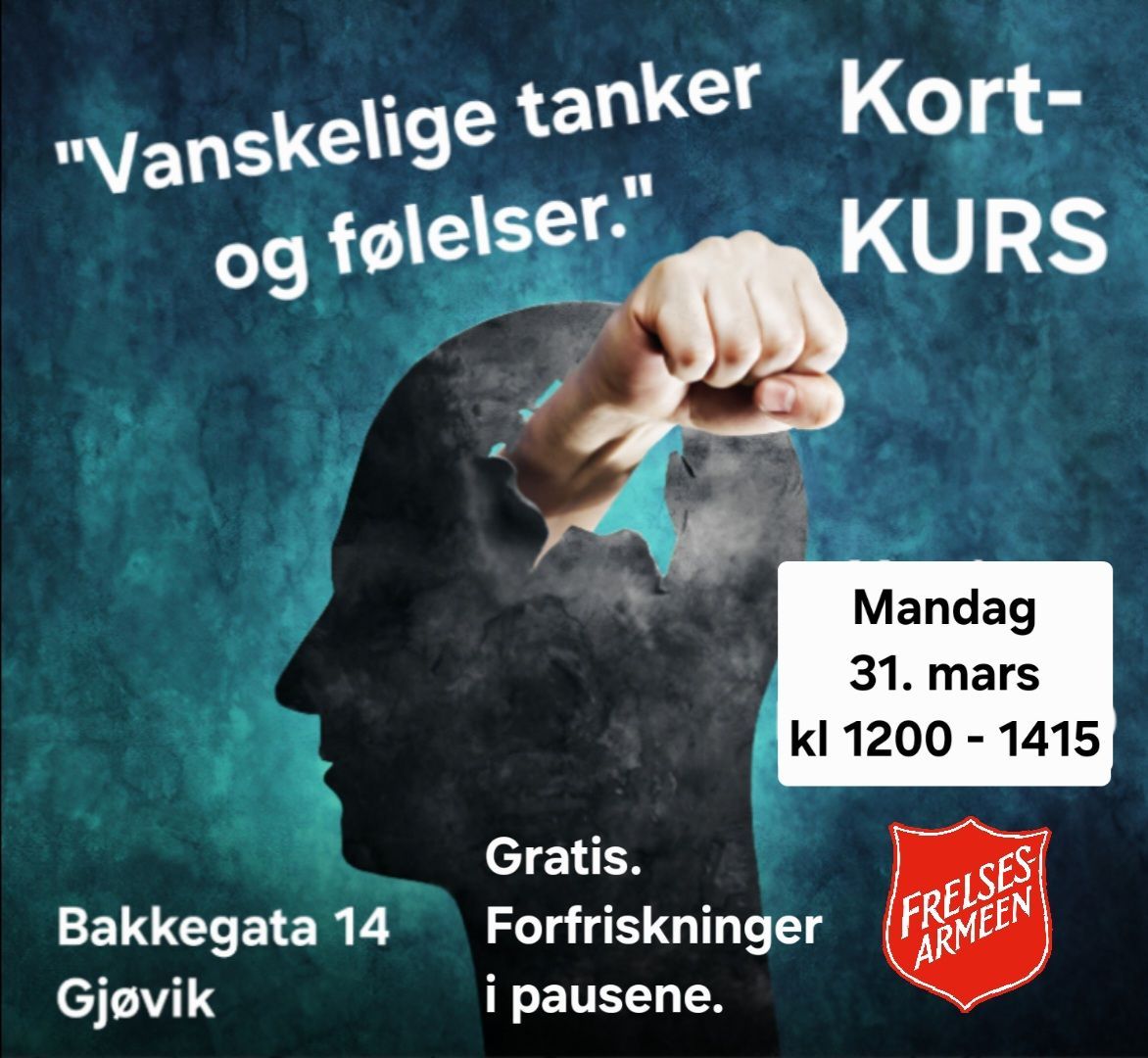 Vanskelige tanker & f\u00f8lelser - Kortkurs