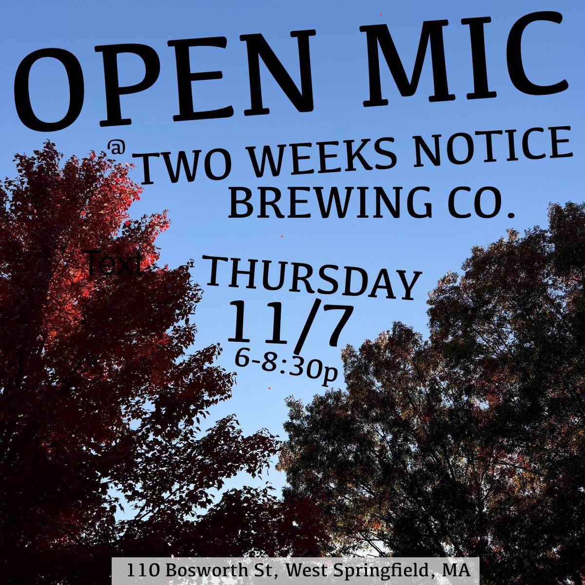 OPEN MIC @ TWO WEEKS NOTICE BREWING