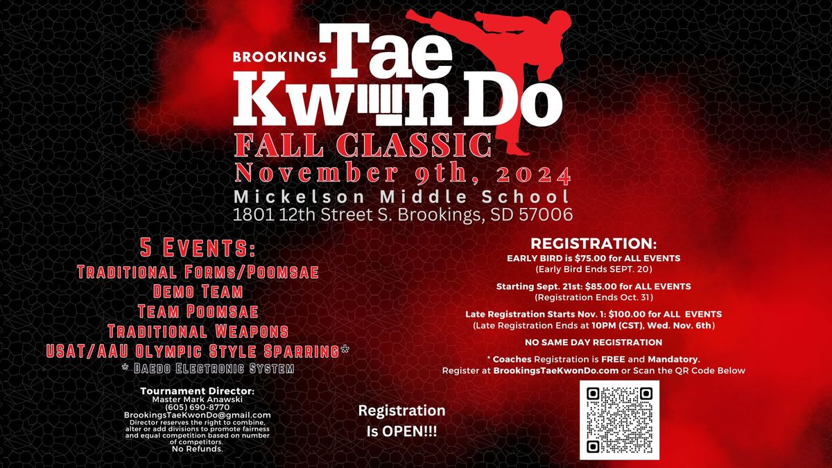 11th Annual 2024 Brookings TaeKwonDo Fall Classic