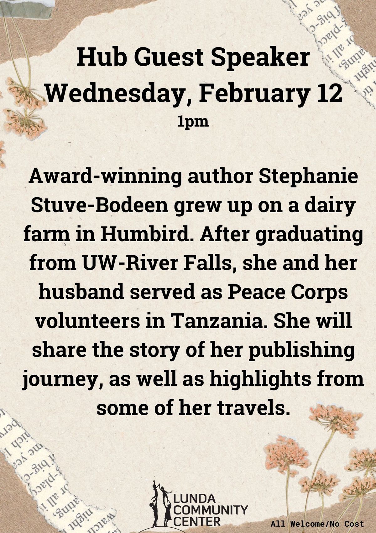 Hub Guest Speaker Stephanie Stuve-Bodeen