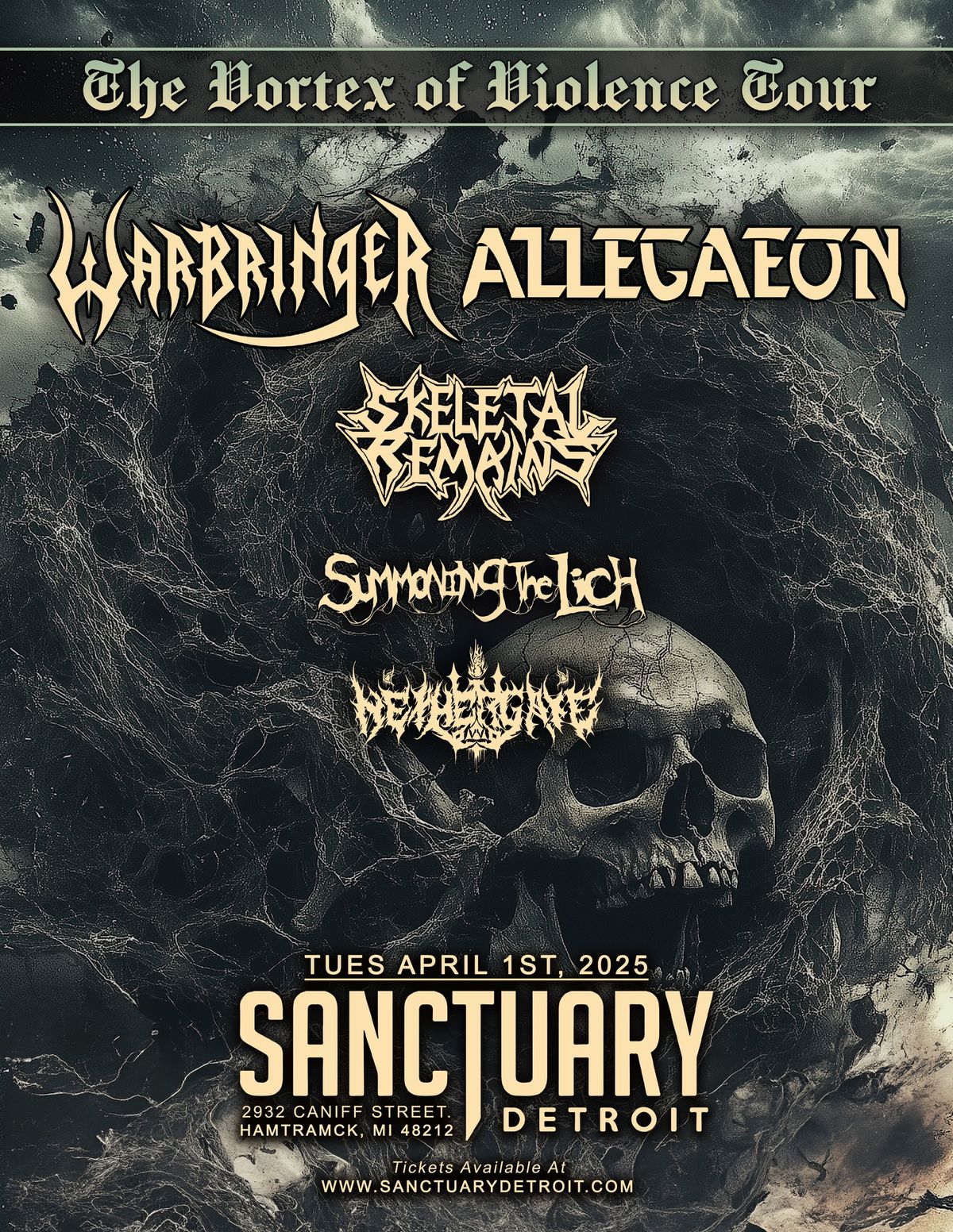 Warbringer, Allegaeon, Skeletal Remains, Summoning The Lich, Nethergate at The Sanctuary 4\/1\/25