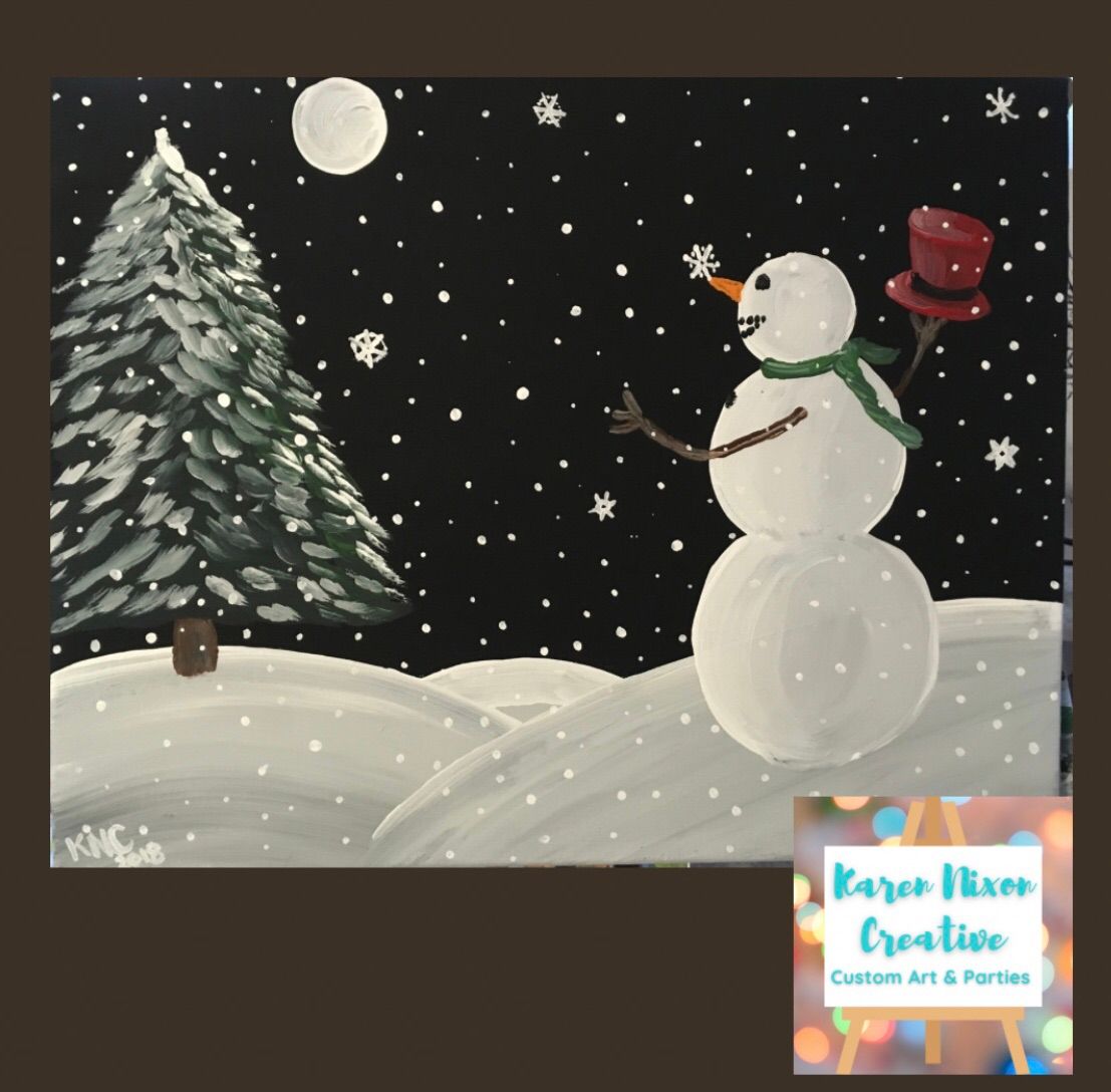 Sip & Paint \u201c Snow Man \u201c