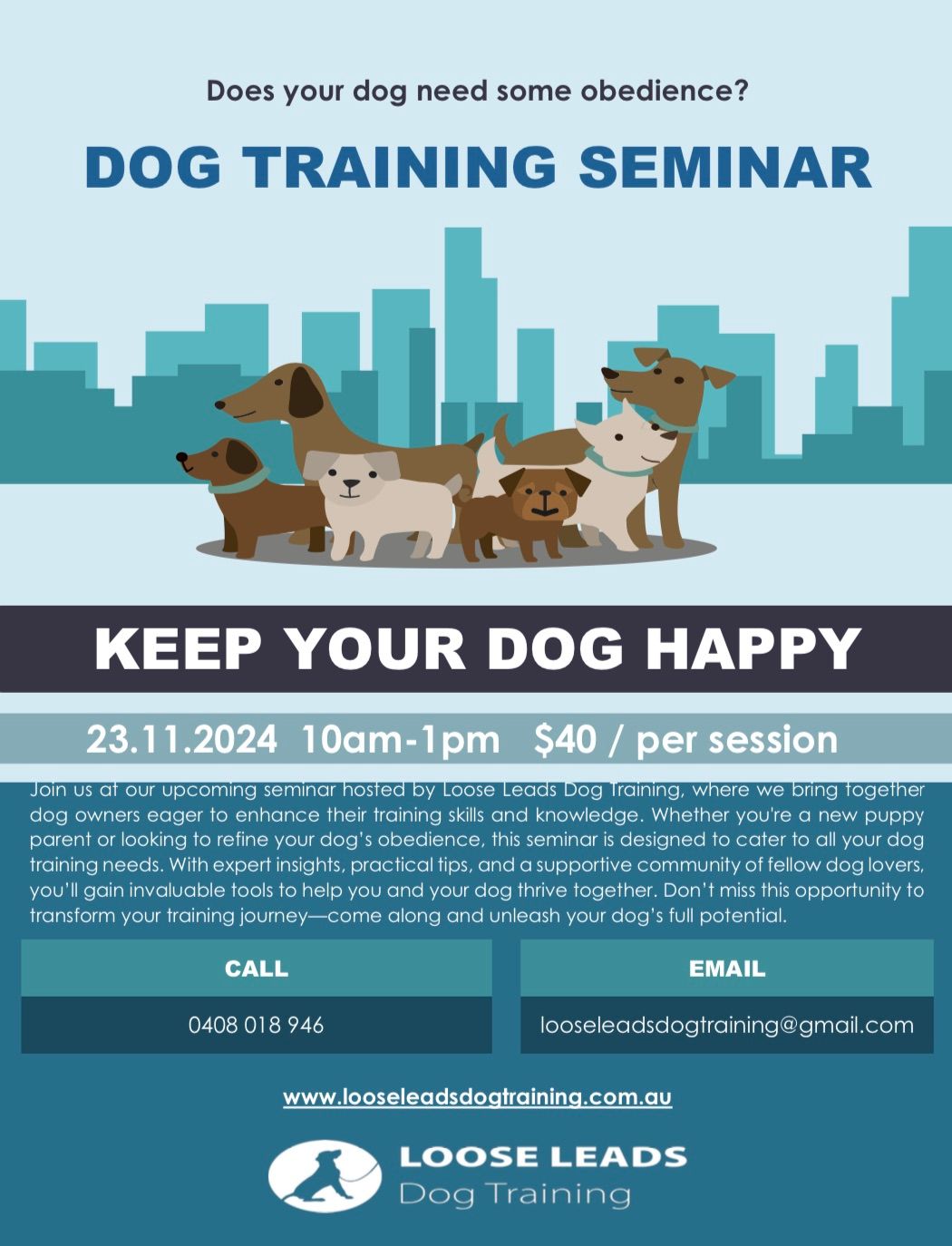 Unleash Your Dog's Full Potential Seminar