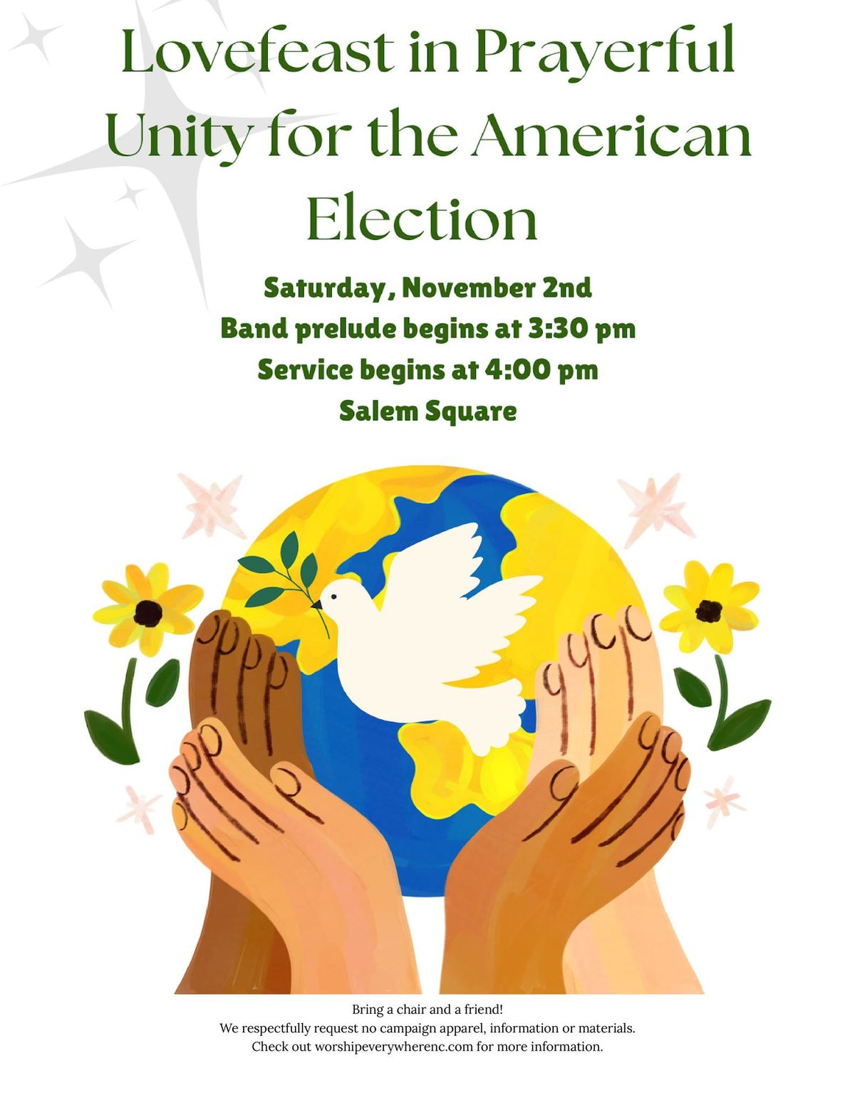 Lovefeast in Prayerful Unity for the American Election