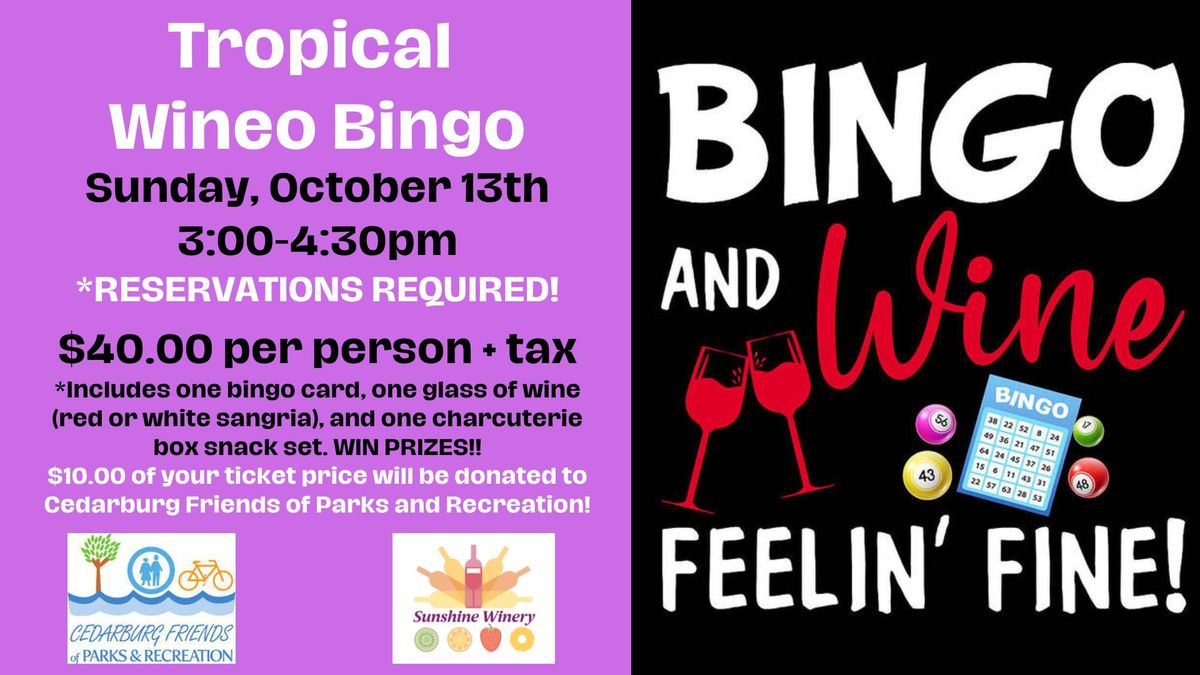 Tropical Wineo Bingo - October 2024