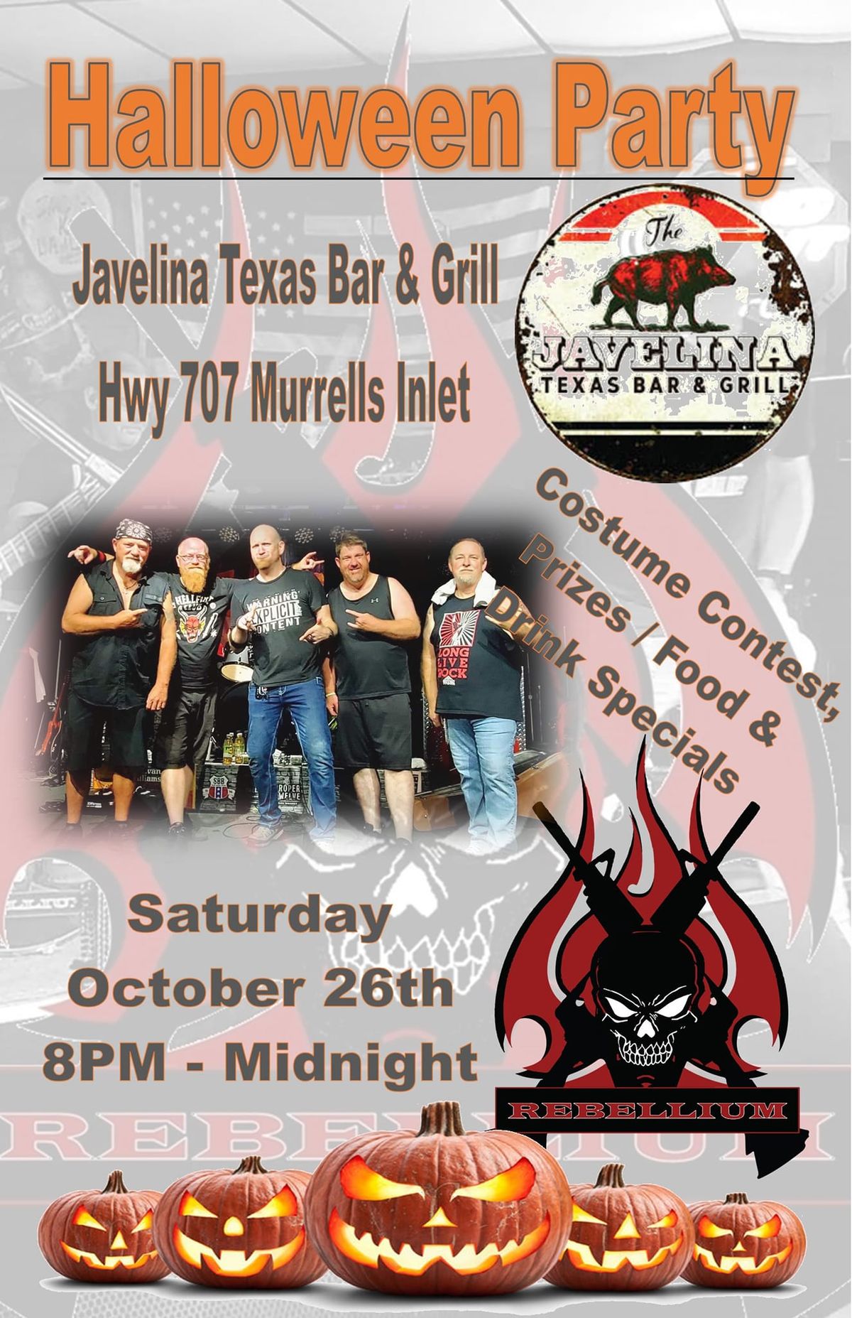 Javelina Halloween Hard Rockin' Costume Party!