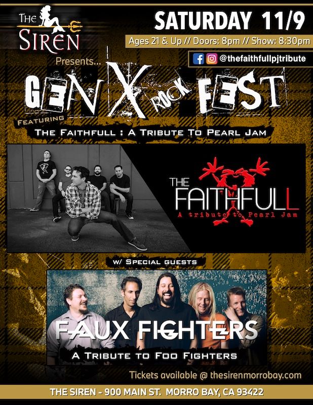 Gen X Rockfest - Pearl Jam\/Foo Fighters Double Tribute Night! 