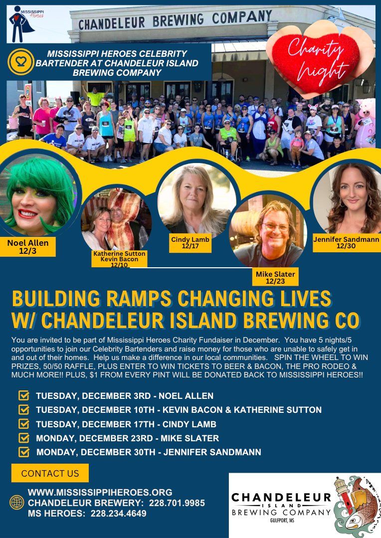 MS HEROES - CHARITY NIGHT WITH JENNIFER SANDMANN   AT CHANDELEUR ISLAND BREWERY 