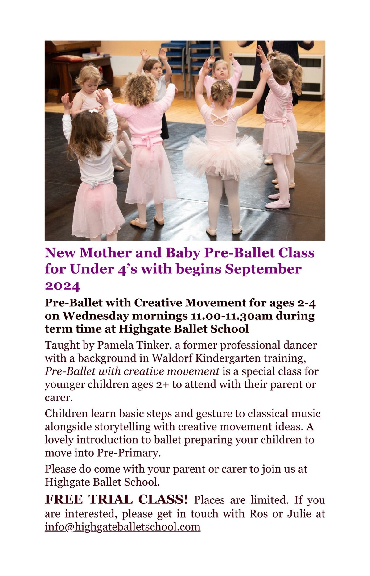 New Mother and Baby Pre-Ballet Class