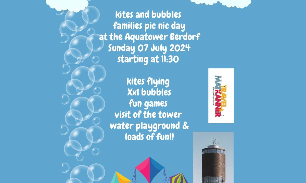 Kites flying \ud83e\ude81and families pic nic fun day at Aquatower Berdorf
