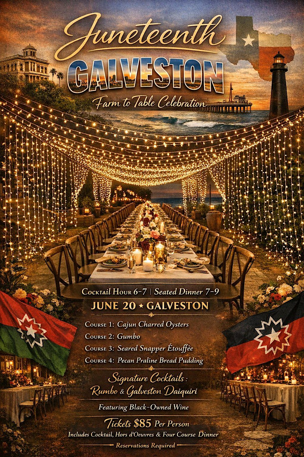 Freedom on the Coast: A Juneteeth Galveston Dinner "Farm - to - Table"