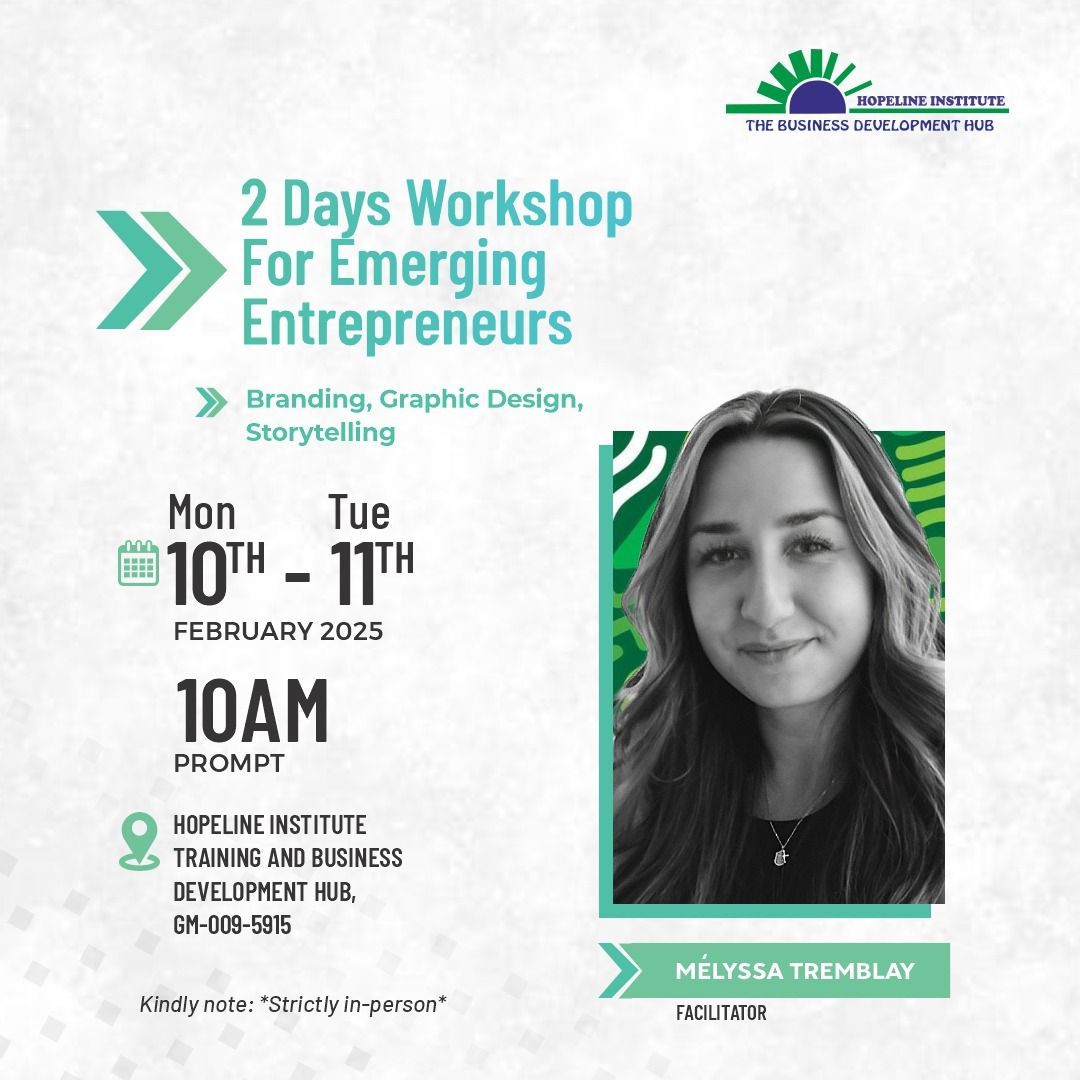 2 DAYS WORKSHOP FOR EMERGING ENTREPRENEURS