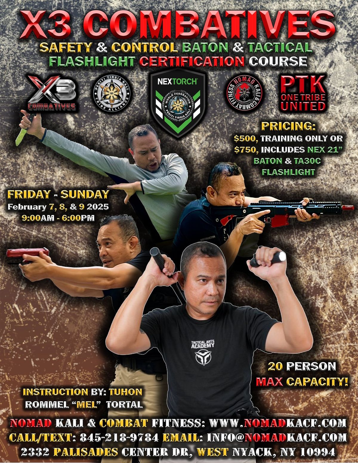 X3 Combatives Safety & Control Baton & Tactical Flashlight Certification Course