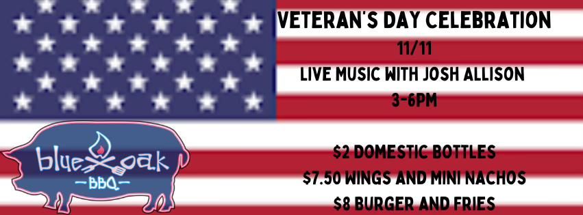 Veterans Day Celebration at Blue Oak BBQ