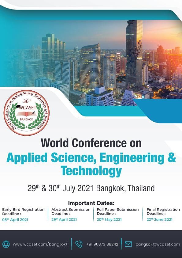 36th World Conference on Applied Science Engineering & Technology