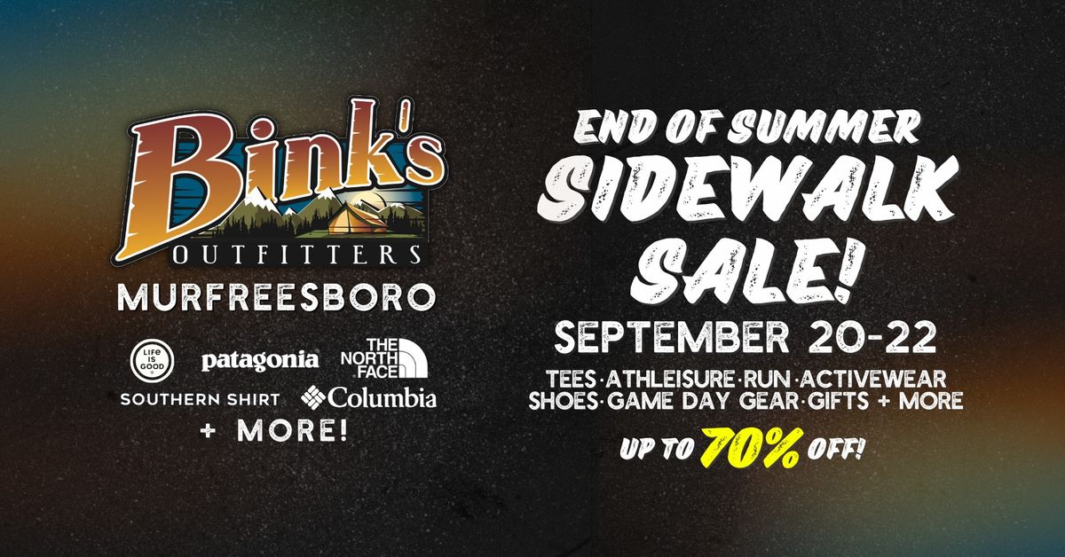 Bink's Outfitters Murfreesboro Sidewalk Sale