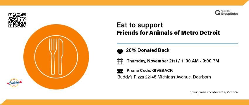 Community Friends Day: Buddy's Pizza Fundraiser 