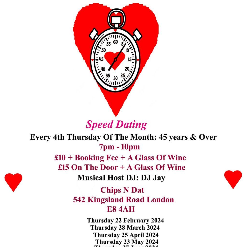 Speed Dating 45 Years & Over. Thursdays