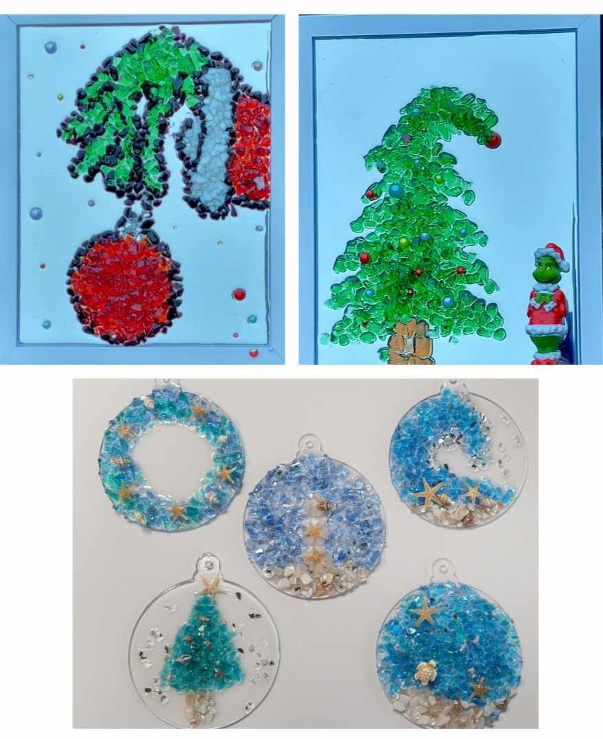 Crushed Glass Class (Grinch\/Beach Themed Ornaments) at Dragon Distillery