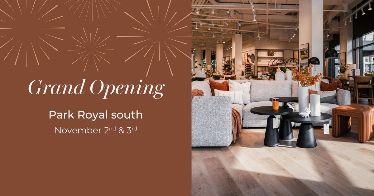 Urban Barn Park Royal Grand Opening | November 2nd & 3rd