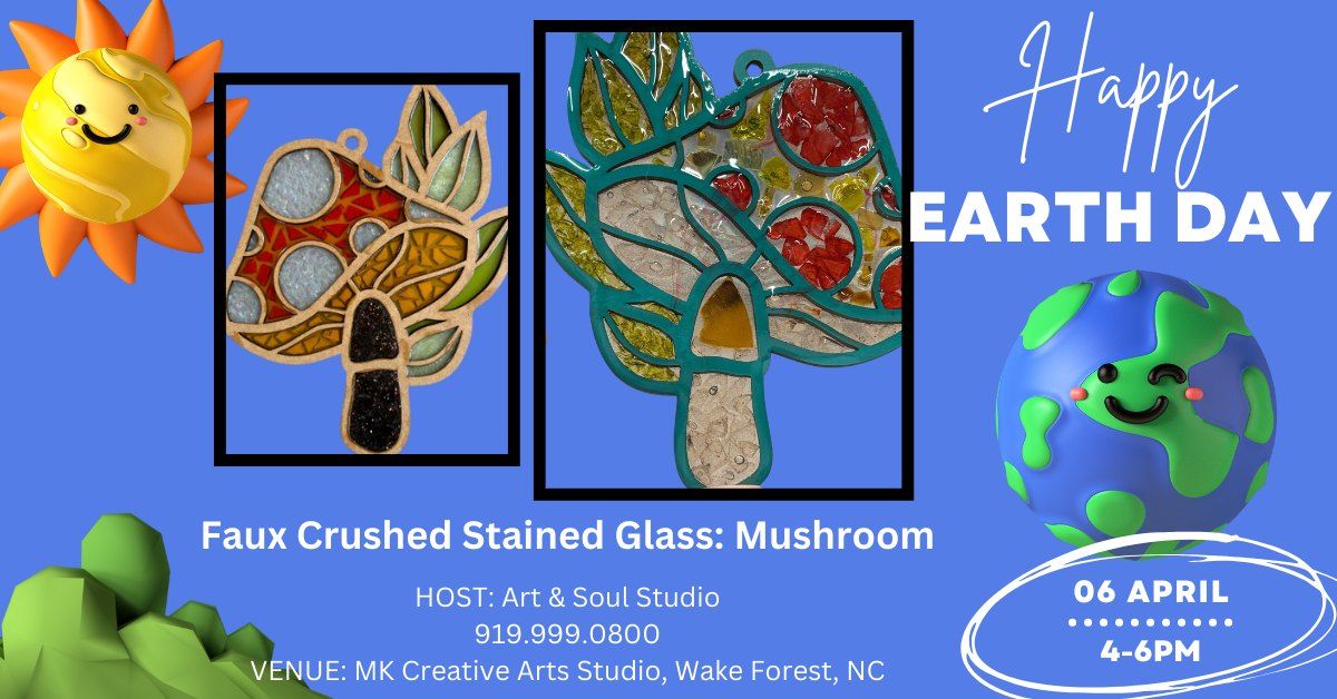 Celebrate Earth Day Early: FAUX CRUSHED STAINED GLASS: Mushroom