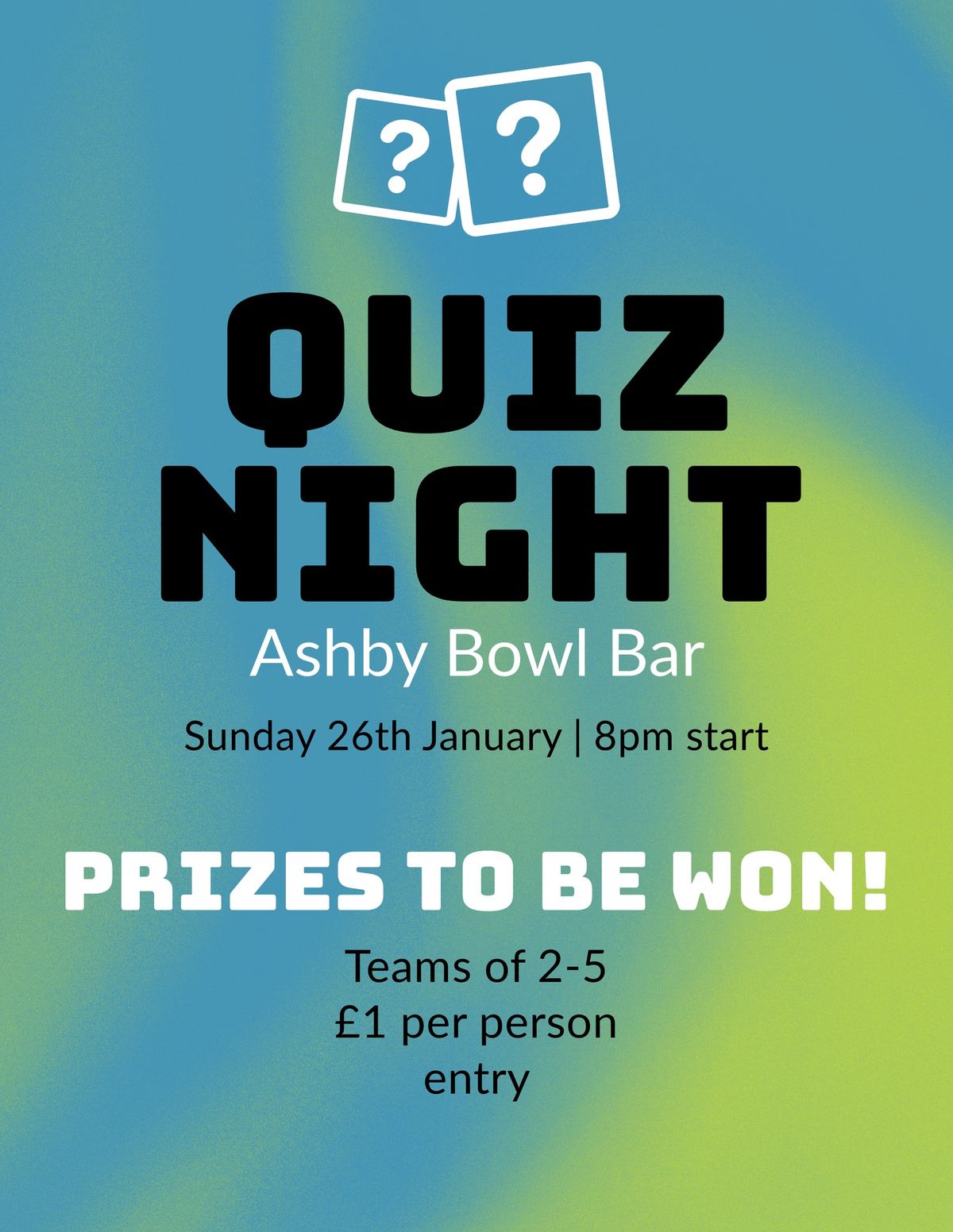 Quiz Night in the bar 