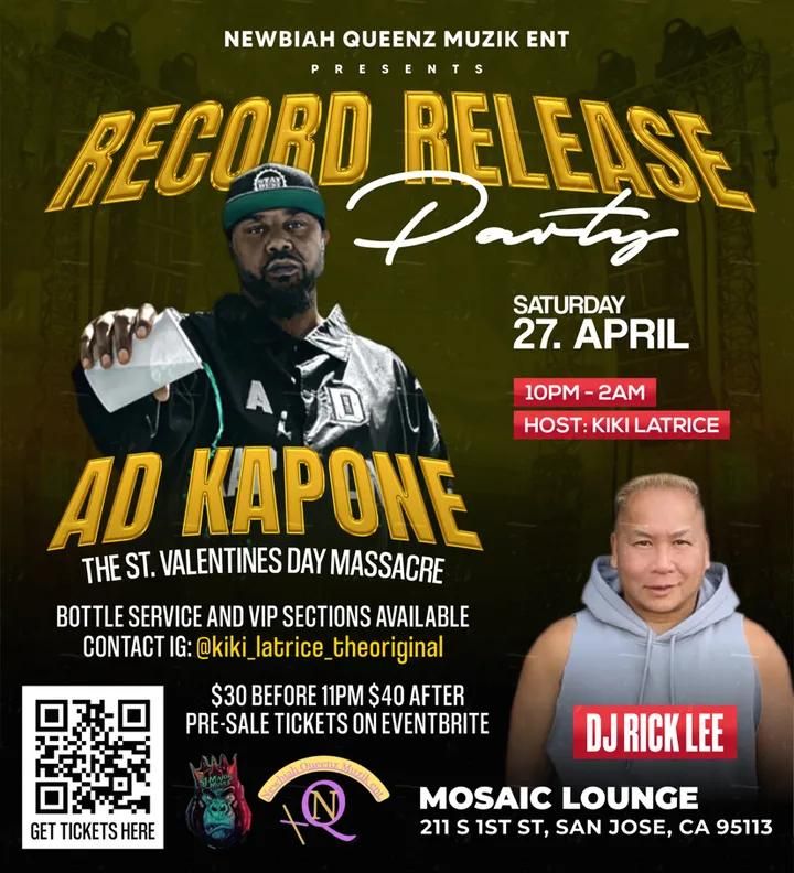 AD KAPONE'S THE ST. VALENTINES DAY MASSACRE RECORD RELEASE PARTY 