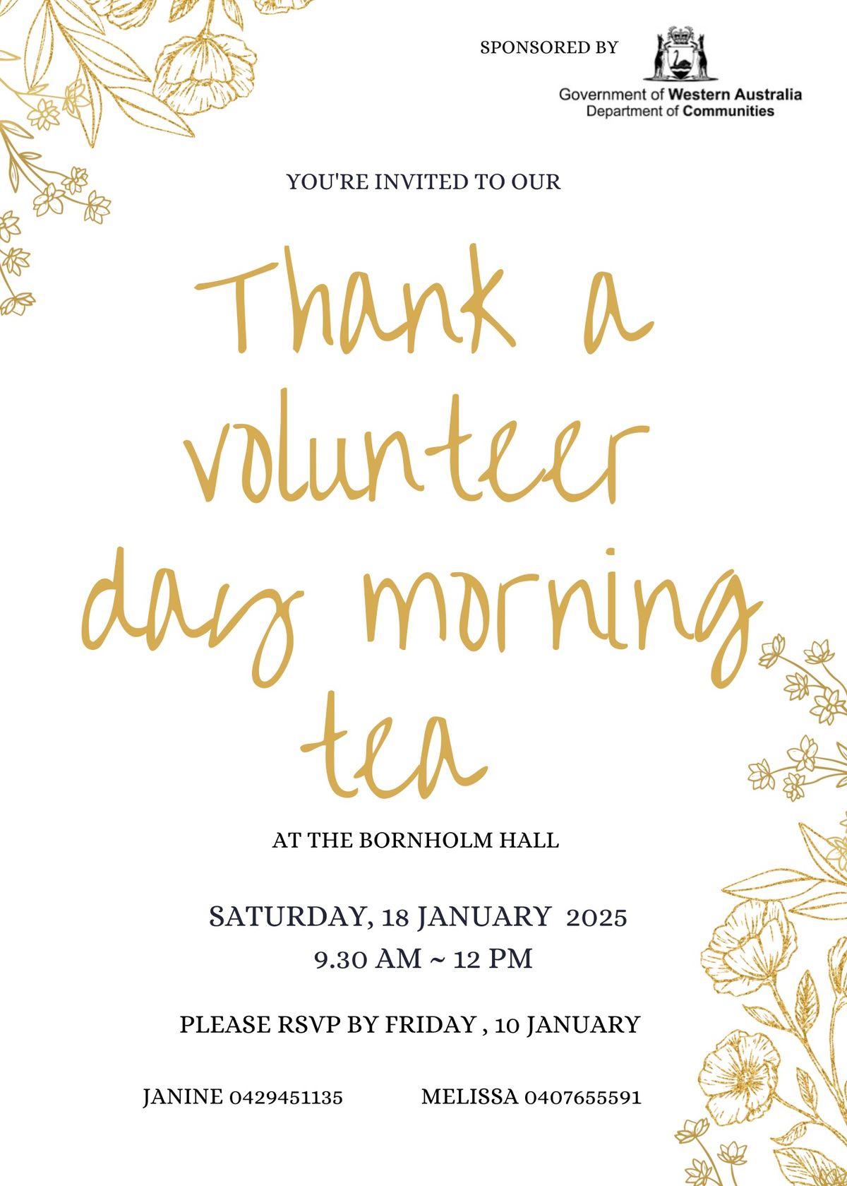 Thank a volunteer morning tea 