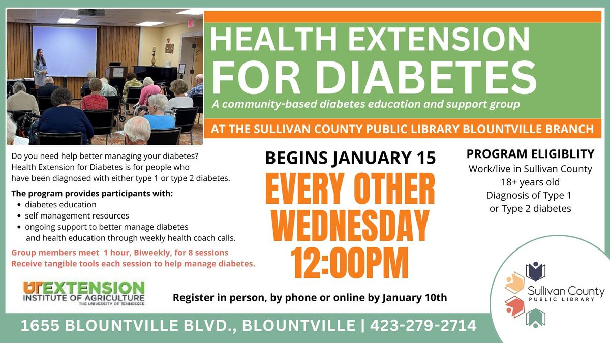 Health Extension for Diabetes at the Blountville branch library