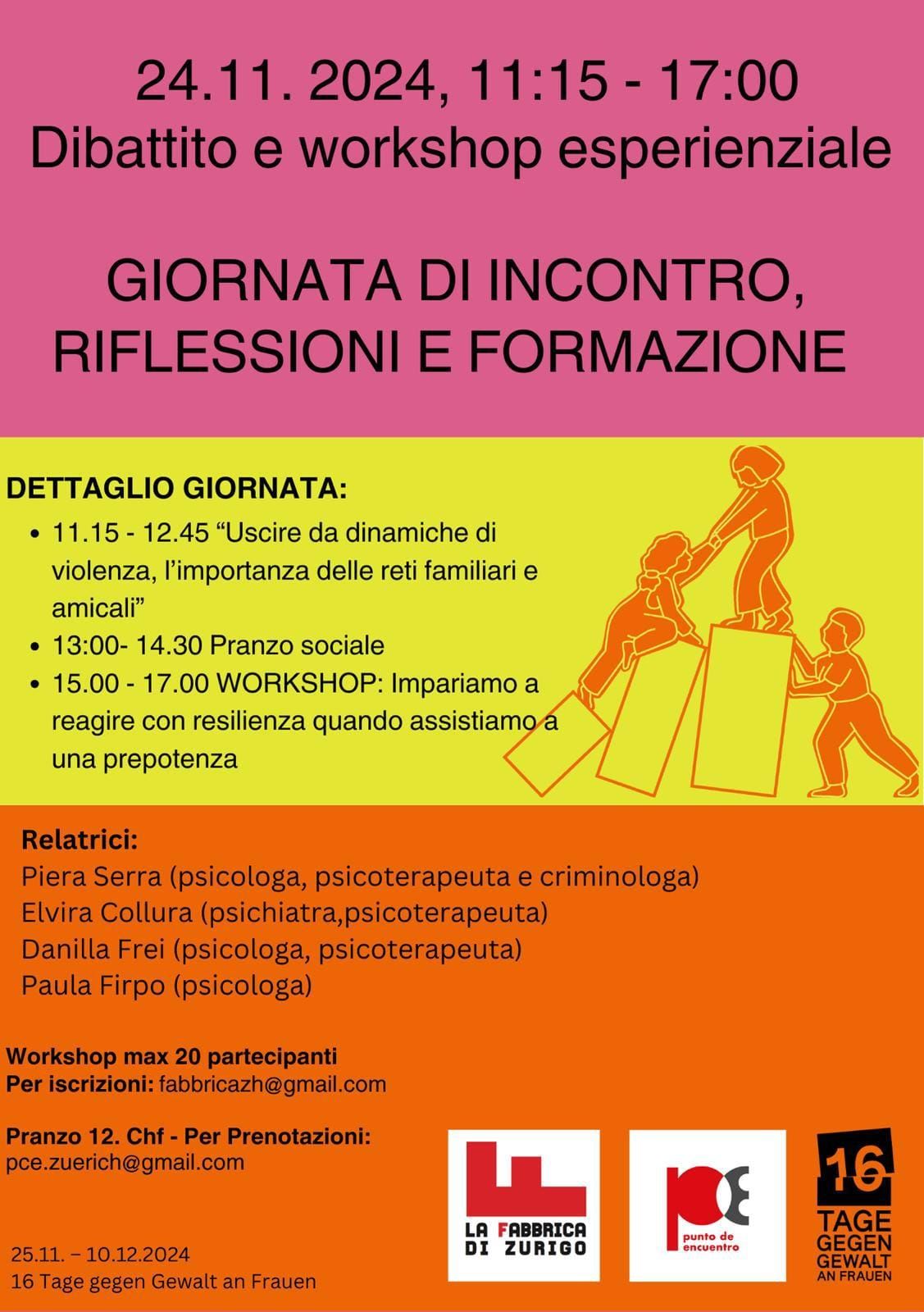 Giornata di incontro, riflessioni e formazione - dibattito e incontro esperienziale 