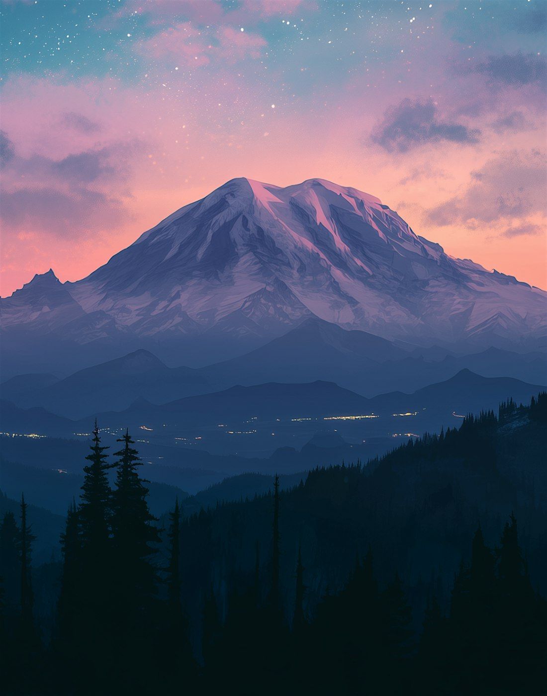 Twilight Mount Rainier - Paint Along (& NA Sip)