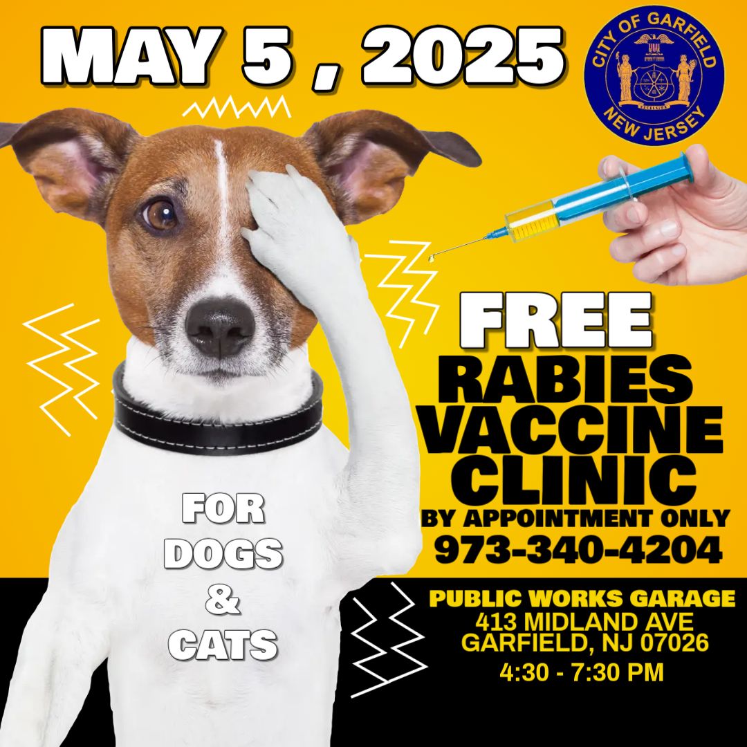 FREE RABIES VACCINE CLINIC (GARFIELD, NJ RESIDENTS)