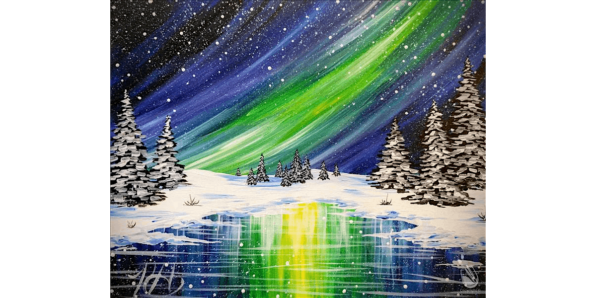 Vibrant Northern Lights - Paint and Sip in Houston | Classpop!\u2122